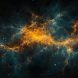 Closeup, design and brain neurons background for motion, neuroscience and chemistry dynamic. Ai generated, abstract and creative banner art for genetic impulse, neurology and psychedelic mockup space.